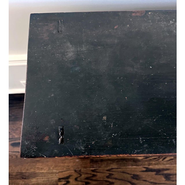 A small Korean drop-front chest (Bandaji) made from zelkova wood (Korean Elm) with iron hardware fittings circa early to...