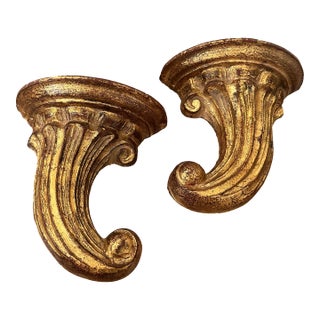 Vintage Florentia Gilded Wall Shelves For Sale