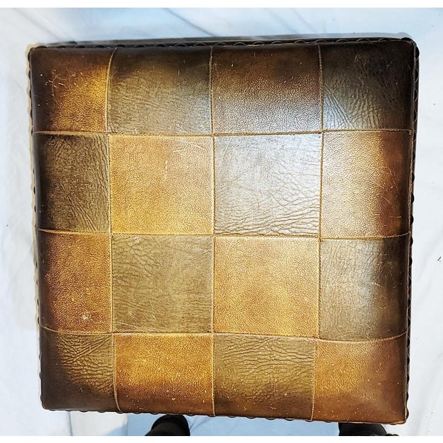 1990s 1990s Footstool Ottoman in Naugahyde For Sale - Image 5 of 6