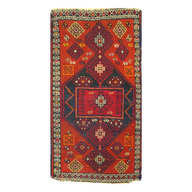 1940s Semi-Vintage Persian Shiraz Qashqai Rug - 1′8" × 3′ For Sale