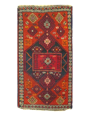 1940s Semi-Vintage Persian Shiraz Qashqai Rug - 1′8" × 3′