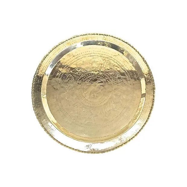 Vintage Brass & Wood Spider Table For Sale - Image 4 of 7