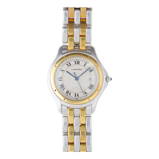 Cartier Panthère Cougar 187904 33mm Two-Tone 18k Circa 1990 Watch For Sale