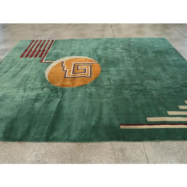 Galerie Shabab Collection Mid-20th Century Chinese Art Deco Room Size Carpet For Sale In New York - Image 6 of 10