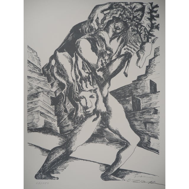 Ossip Zadkine, Mythology: Hercules and the Deer of Cérynie, Original Lithograph For Sale - Image 6 of 6