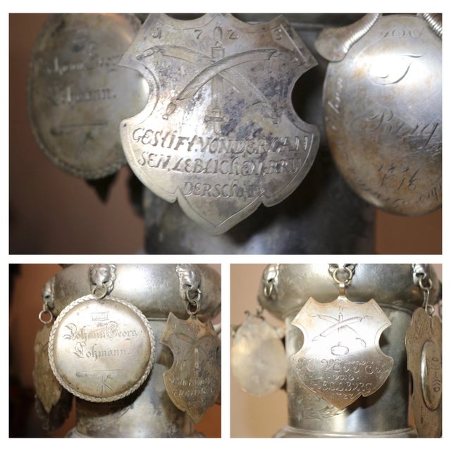 Rare Large Antique 17th Century German Handmade Forged Pewter Lidded Family Urn For Sale - Image 13 of 13