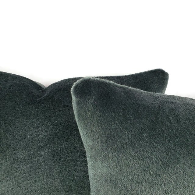 Modern Holly Hunt Take Direction in Turquish Pillow Cover - 20" X 20" Dark Navy Teal Mohair Cushion Case For Sale - Image 3 of 6