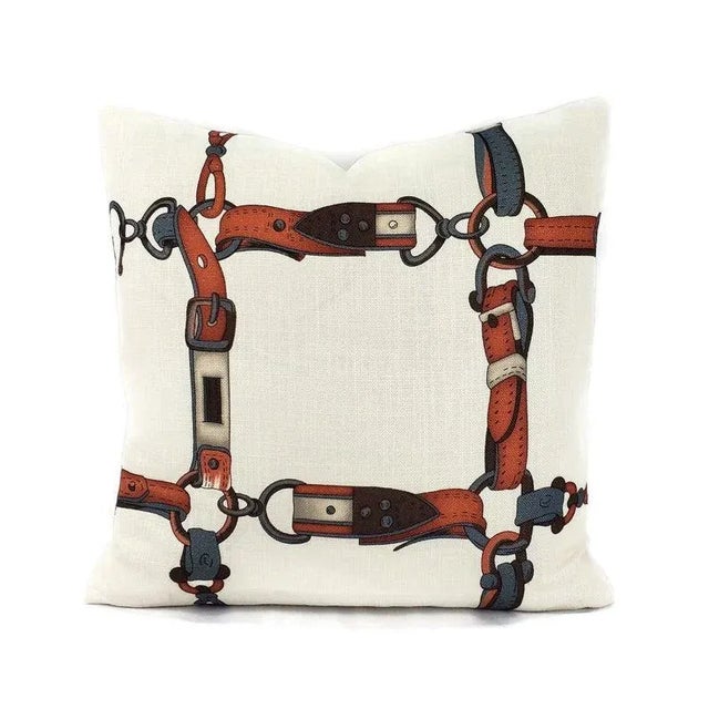 Textile Gaston Y Daniela Linares in Azul and Teja Pillow Cover For Sale - Image 7 of 7