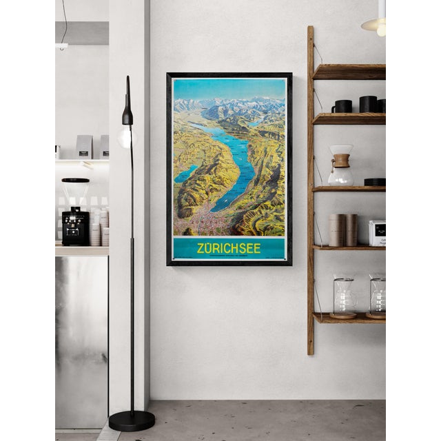 Zürichsee – 1978 original vintage travel poster by m. Bieder – swiss style – 101x64 cm this original 1978 travel poster...