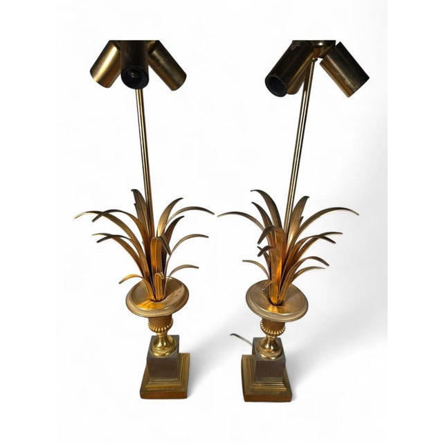 French Maison Jansen Pineapple Lamps, 1970s, Set of 2 For Sale - Image 15 of 18