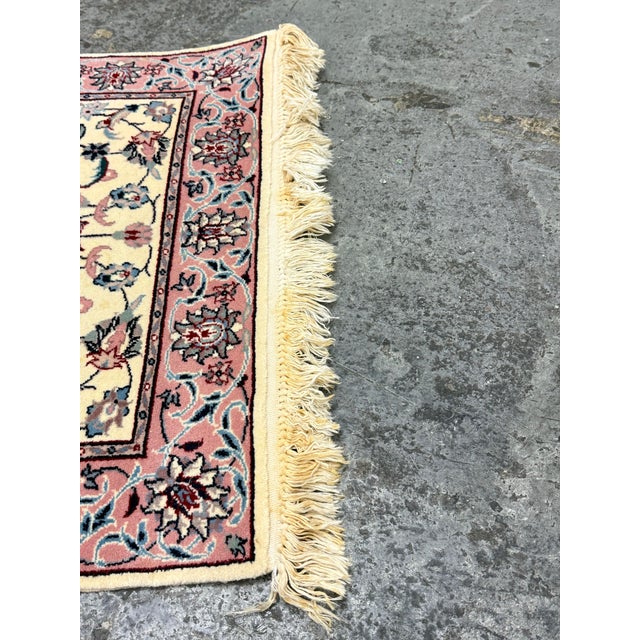 2ft 6 in × 12ft Persian Style Floral Wool Runner Rug For Sale In San Francisco - Image 6 of 12