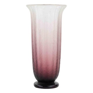 Art Deco Glass Vase by Schneider, 1930s For Sale