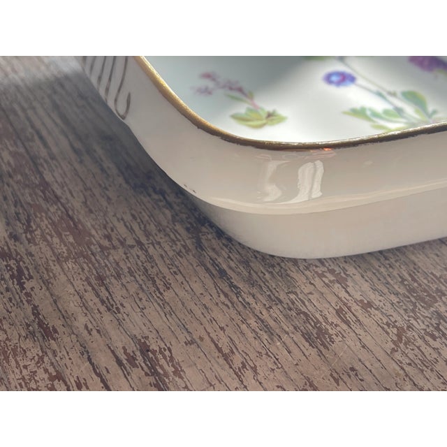 Vintage Llourioux "Le Faune" Floral Pattern French Stoneware Rectangle Baking Pan For Sale - Image 6 of 8