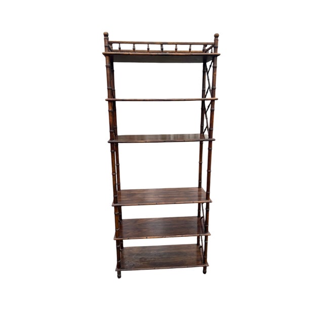 Late 20th Century Faux Bamboo Shelf For Sale In New York - Image 6 of 18