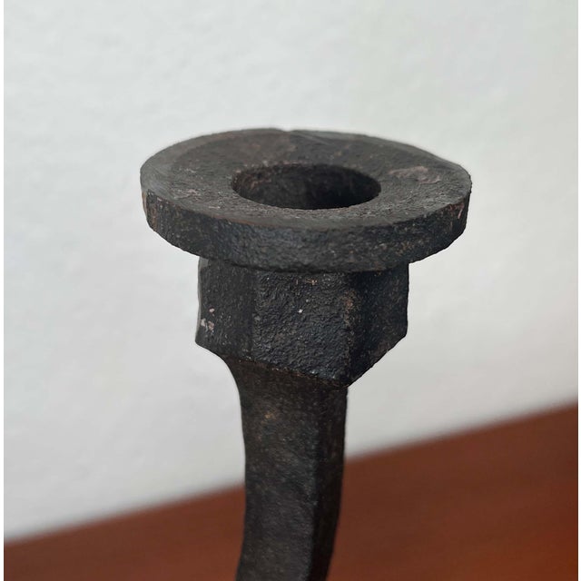 Mid-Century Modern Mid-Century Modern Brutalist German Cast Iron Candleholder from Aachener Giesserei, 1960s For Sale - Image 3 of 18