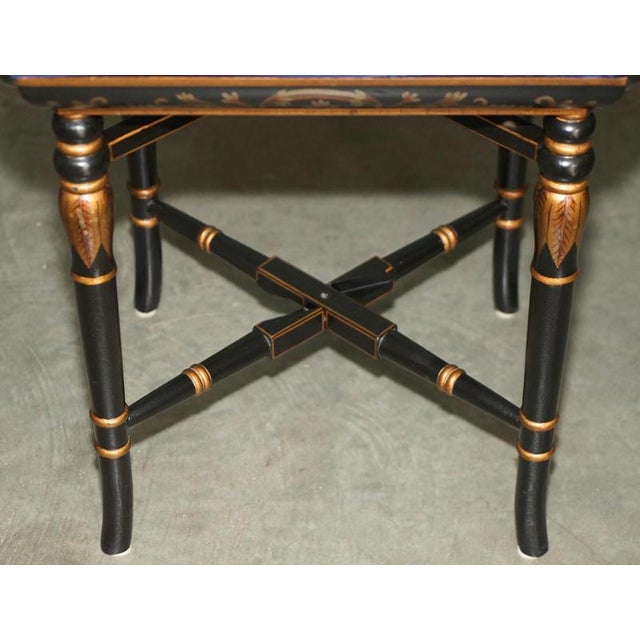 Stamped Cobalt Blue Porcelain and Gilt Metal Tray Table, 2000 For Sale - Image 17 of 18
