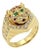 Tiger Head 18k Gold Diamond Ruby Emerald Moving Ring, Size 7.5 For Sale