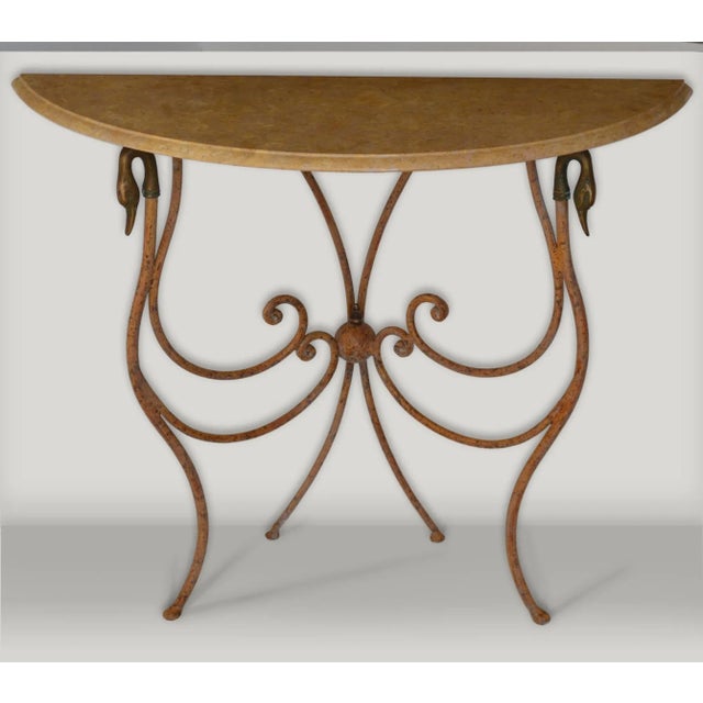 Not Yet Made - Made To Order Italian Cream Marble & Wrought Iron Console by Cupioli For Sale - Image 5 of 5