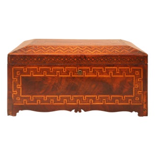 Early 19th Century Inlaid Mahogany Box With Marquetry Detail, English, Ca. 1820 For Sale