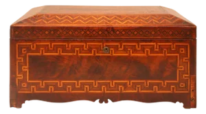 Early 19th Century Inlaid Mahogany Box With Marquetry Detail, English, Ca. 1820
