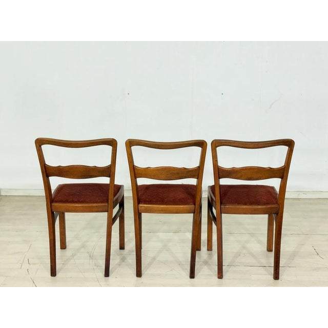 Wood Art Nouveau Dining Chairs, 1920s, Set of 3 For Sale - Image 7 of 11