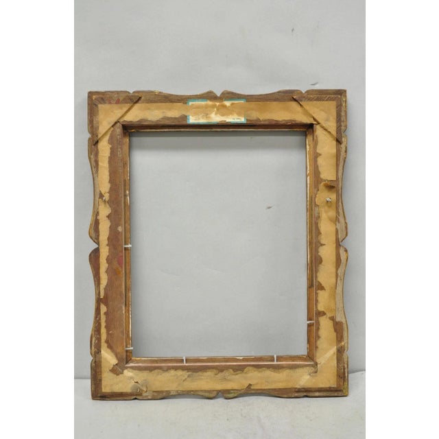 Vintage Italian Hollywood Regency Gold Gilt Wood Art Picture Frame 18.25 X 15.5 For Sale - Image 11 of 13