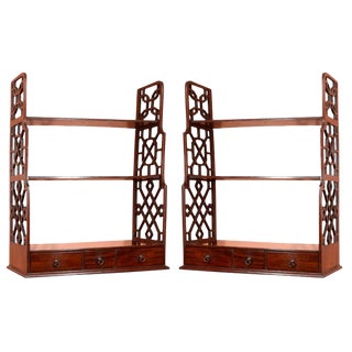 George III Mahogany Hanging Shelves - a Pair For Sale