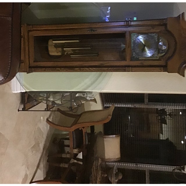 1976 Mid Century Howard Miller Grandfathers Clock, Serial #148609 For Sale - Image 11 of 12