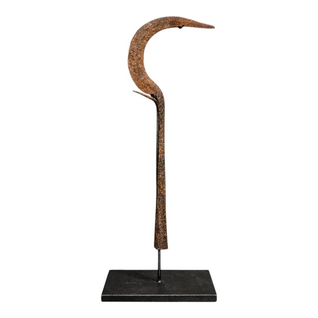 Igbo Iron Currency Knife Sculpture on Custom Platform, Nigeria, Early 20th Century For Sale