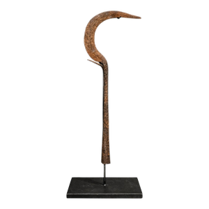 Igbo Iron Currency Knife Sculpture on Custom Platform, Nigeria, Early 20th Century