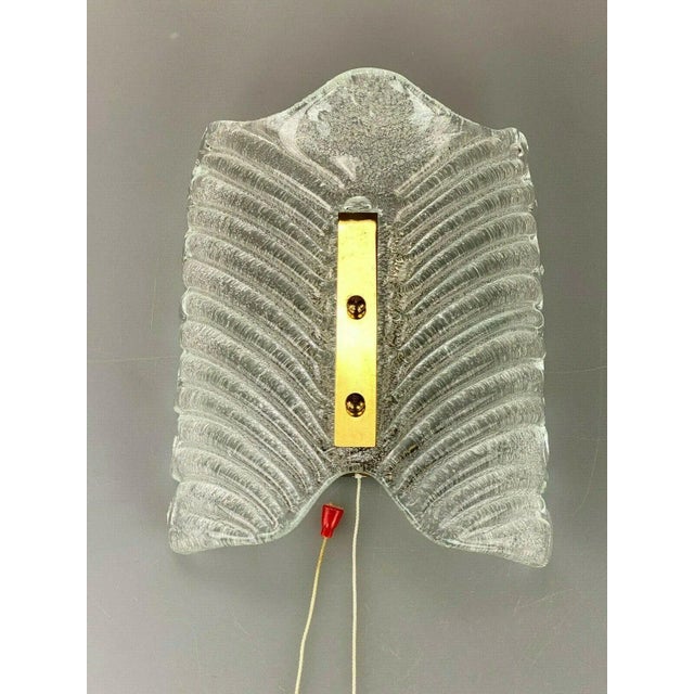 60s 70s Wall Lamp Ice Glass Space Age Design European Plug (up to 250V).The wiring of this item may be original and might...