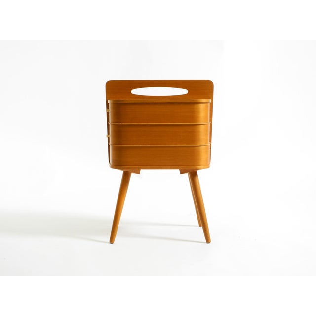 1950s Mid-Century Modern Teak Sewing Box with Hinged Compartments, 1950s For Sale - Image 5 of 18