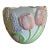 Vintage Tulip and Lilac Ceramic Cachepot By Mary Ann Baker For Sale