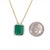 Metal Natural Emerald Diamond Pendant Necklace 14k Yellow Gold 5.05 TCW Certified For Sale - Image 7 of 8