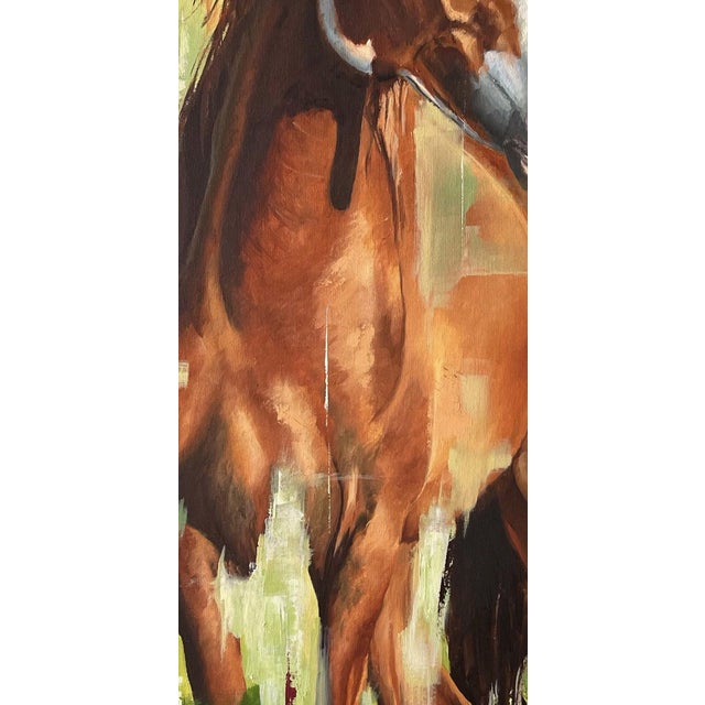 Unbreakable by Richard Rodriguez | Oil on Canvas Painting of a horse's head For Sale - Image 4 of 5