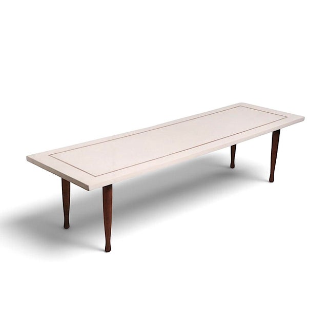 Mid Century Stone and Wood Coffee Table For Sale - Image 13 of 16