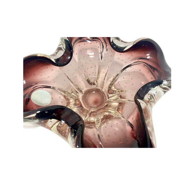1960s Nasco Murano Amethyst Glass Ashtray With Bullicante For Sale In Los Angeles - Image 6 of 9