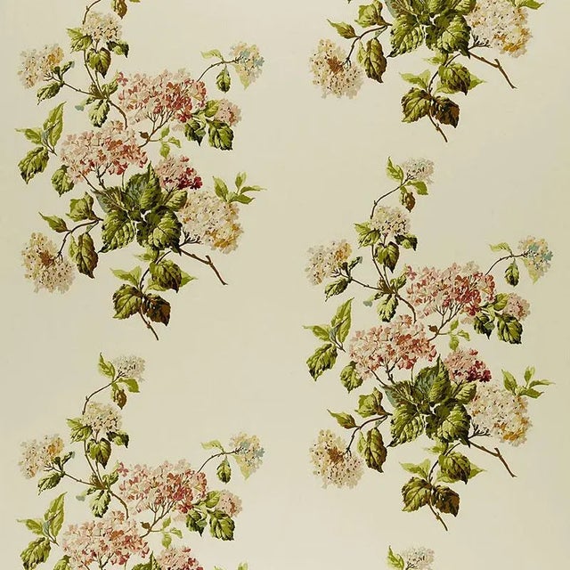 Sample- Schumacher Summer Hydrangea Fabric in Ivory For Sale