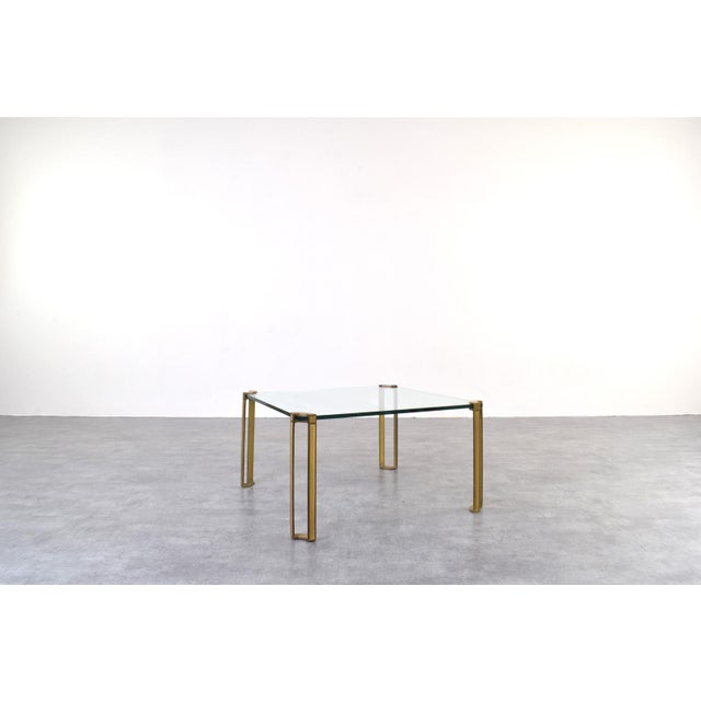 Hollywood Regency Brass and Glass Coffee Table by Peter Ghyczy, 1970s For Sale - Image 9 of 9