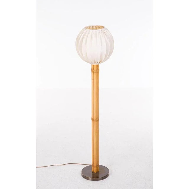 Bergboms Model G-105 Floor Lamp in Bamboo attributed to Bergboms, Sweden, 1970s For Sale - Image 4 of 11