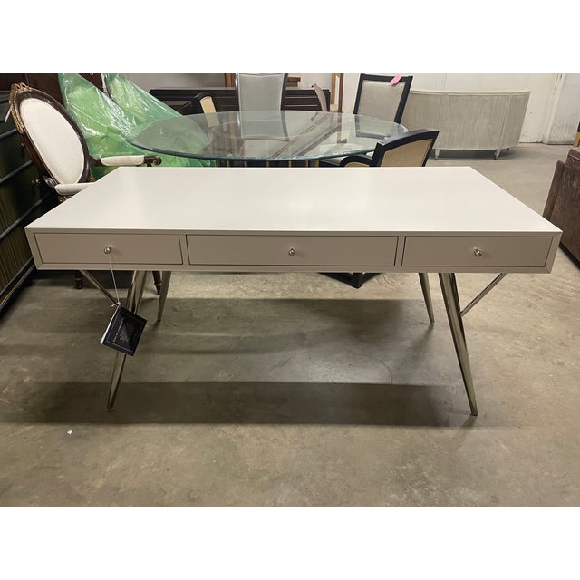 Hooker Furniture Home Office Sophisticated Contemporary White Writing Desk Chairish