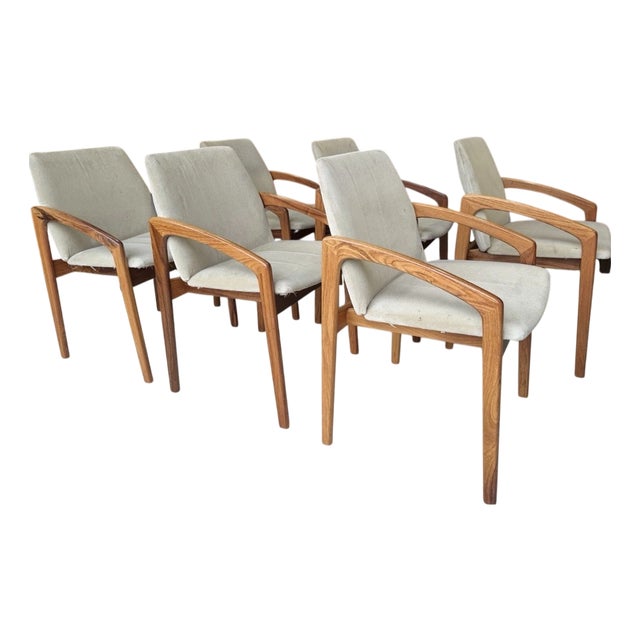 Mid-Century Modern Danish Carver Dining Chairs by Henning Kjærnulf for Korup Stolefabrik, Set of 6 For Sale