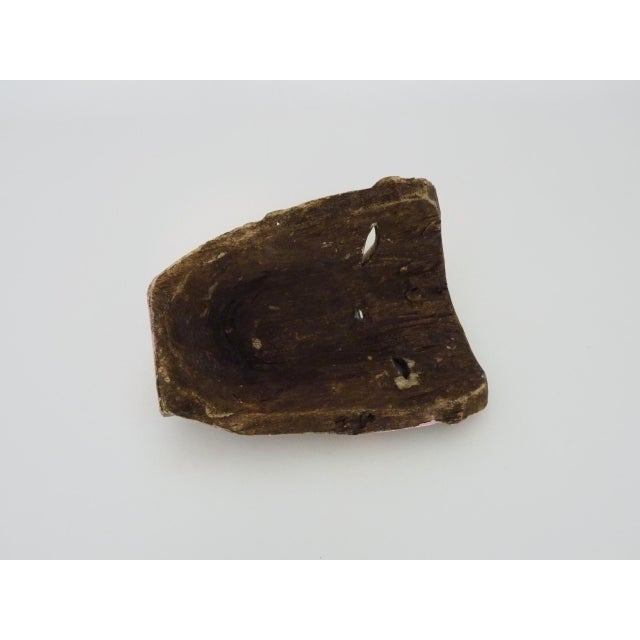 Forest Green Mexican Folk Art Mask in Polychrome Carved Wood, 1970s For Sale - Image 8 of 9