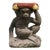 Vintage Boho Cast Concrete Monkey Low Stool For Sale