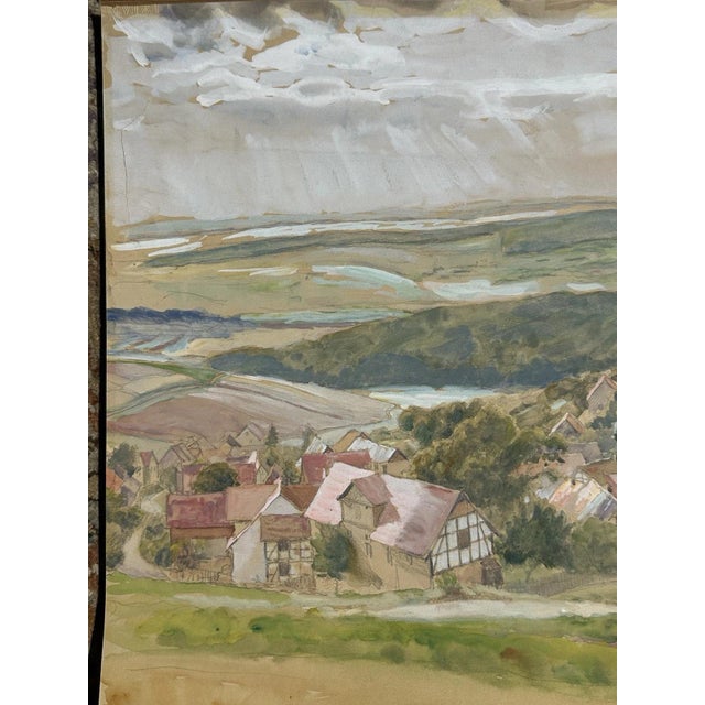Heinrich Pforr, Wide Valley, Watercolor on Paper For Sale - Image 6 of 13