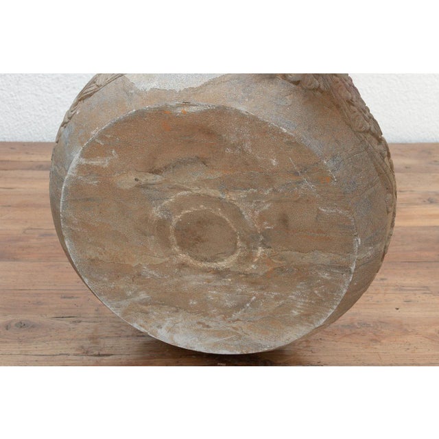 Stone Lithic Art, Carved Stone Round Basin For Sale - Image 7 of 8