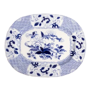 19th Century English Minton Flow Blue Transferware Ironstone Serving Platter