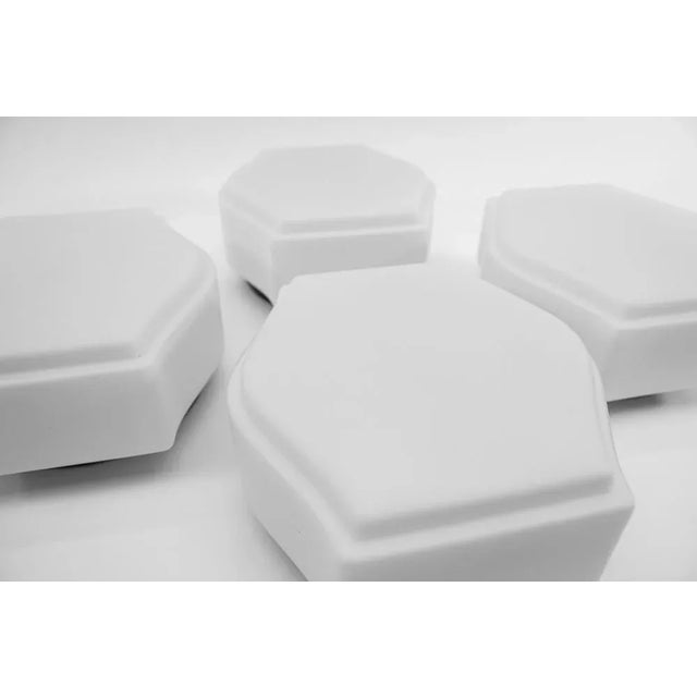 Flush Mounts or Wall Lights in Opaline Glass, Germany, 1960s, Set of 4 For Sale - Image 4 of 10