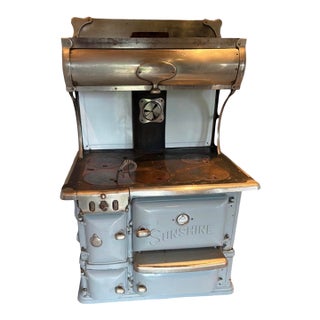 1923 Reading Stove Works Sunshine Cabinet No. 83-20 Blue-Gray Enamel Antique Range For Sale