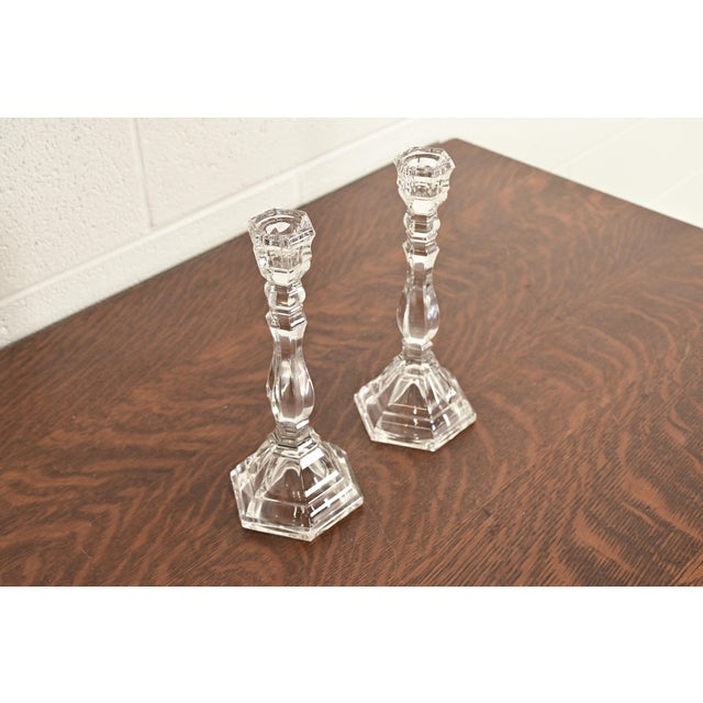 Tiffany and Co. Tiffany & Co. Clear Crystal Candlesticks, Pair For Sale - Image 4 of 14
